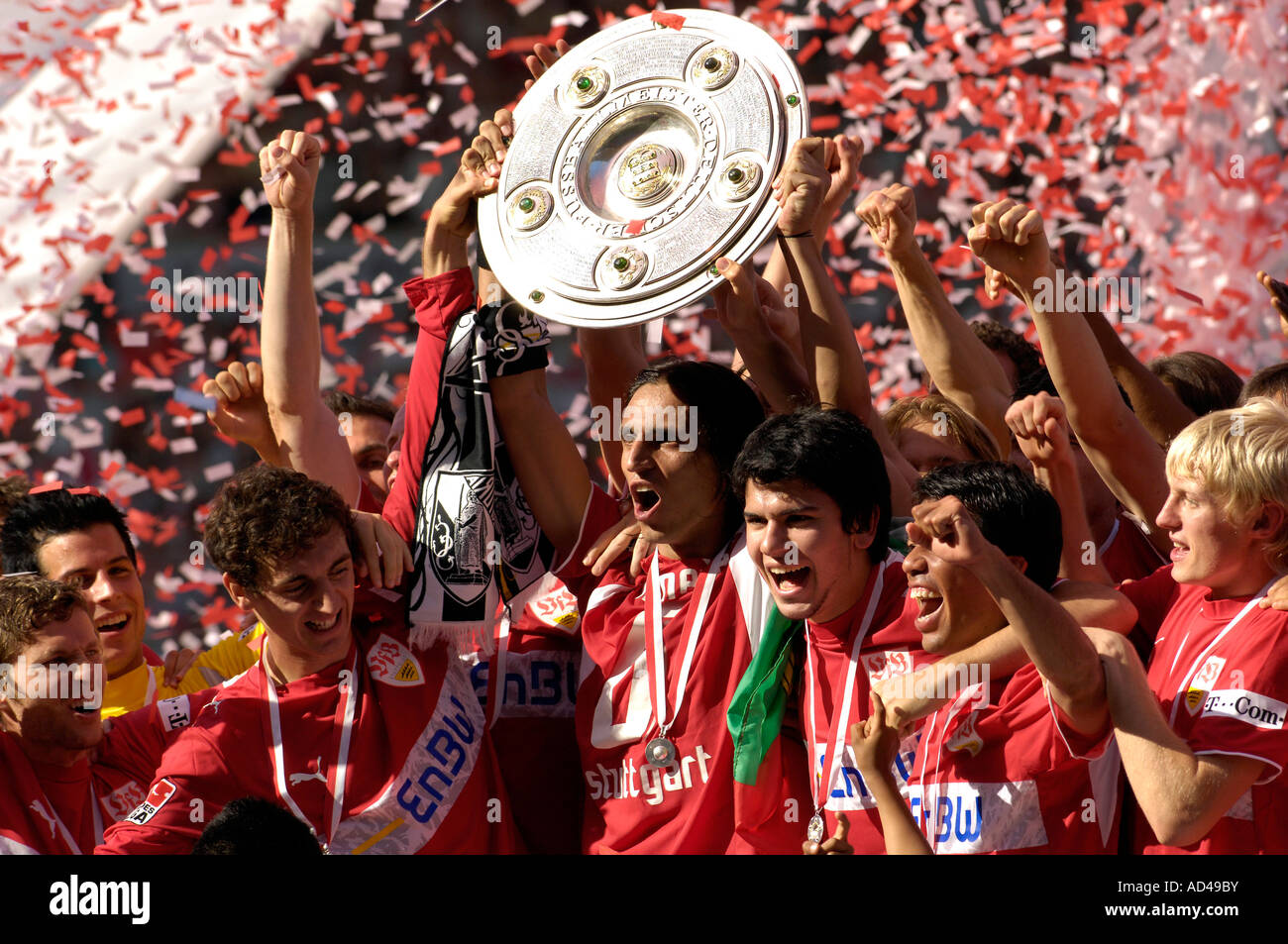 Le VfB Stuttgart Bundesliga Champion 2007, Stuttgart, Bade-Wurtemberg, Allemagne Banque D'Images