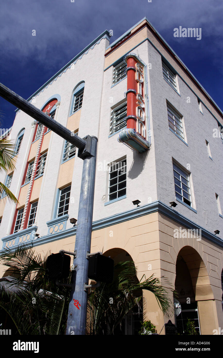 Miami South Beach Art Deco District Edison hotel Banque D'Images