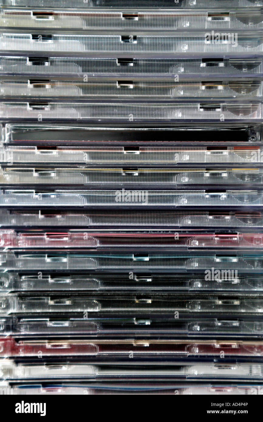 Une pile de CD. Banque D'Images