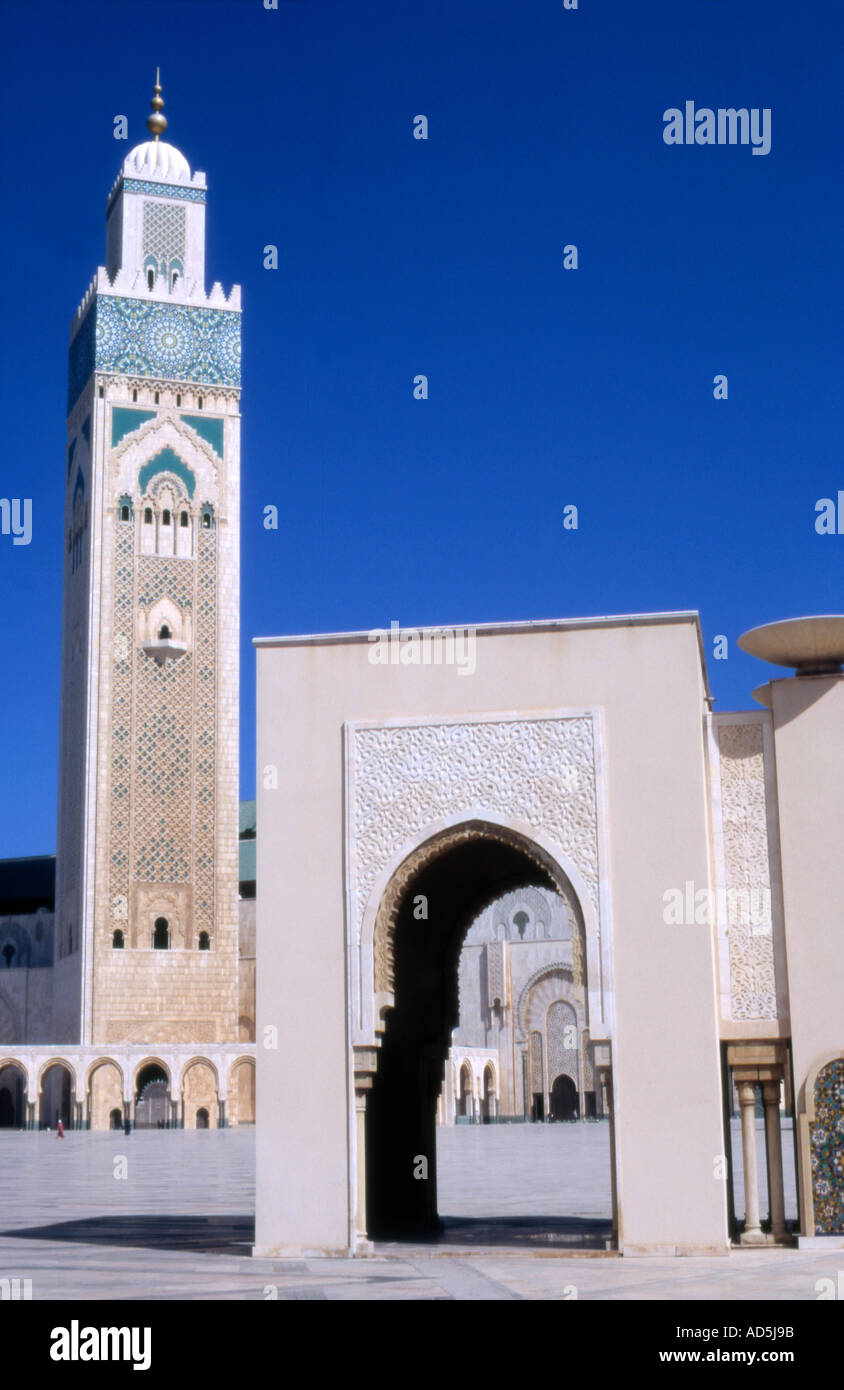 La mosquée Hassan II Casablanca Maroc Banque D'Images