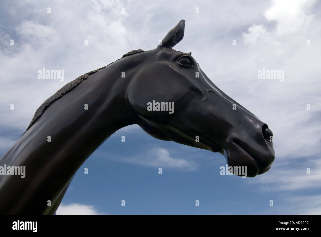 Statue de bronze de 10 ans meilleur ami de chevaux gagnant de trois coupes d'or au National Courses Cheltenham Banque D'Images