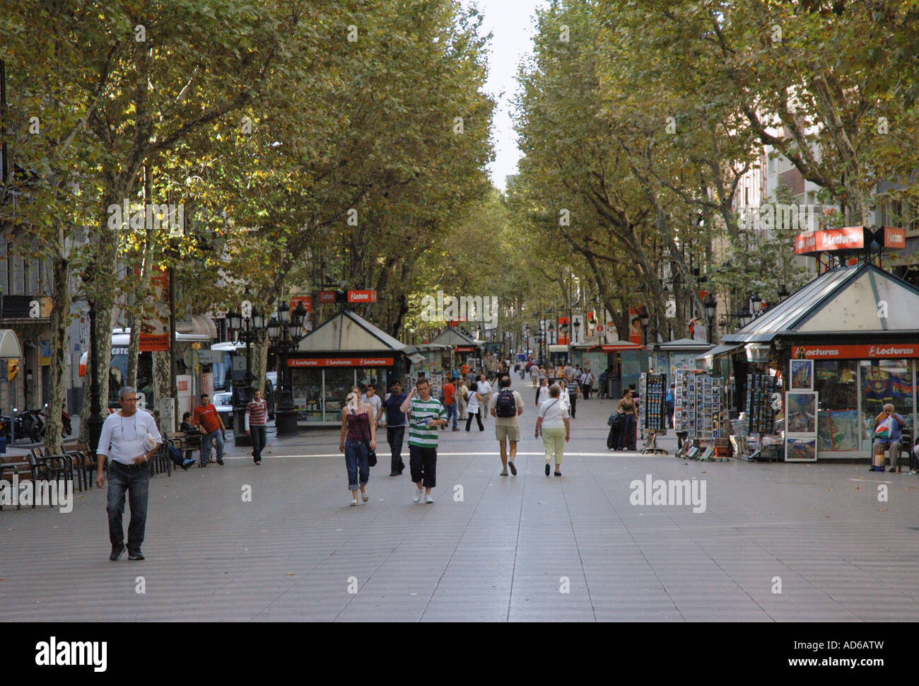 Voir l'attraction touristique célèbre de Las Ramblas Barcelona La Catalogne Catalunya Barça Catalogne Costa Brava España Espagne Europe Banque D'Images