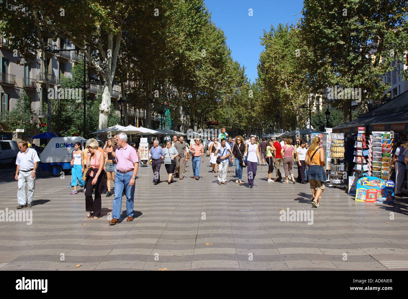 Voir l'attraction touristique célèbre de Las Ramblas Barcelona La Catalogne Catalunya Barça Catalogne Costa Brava España Espagne Europe Banque D'Images