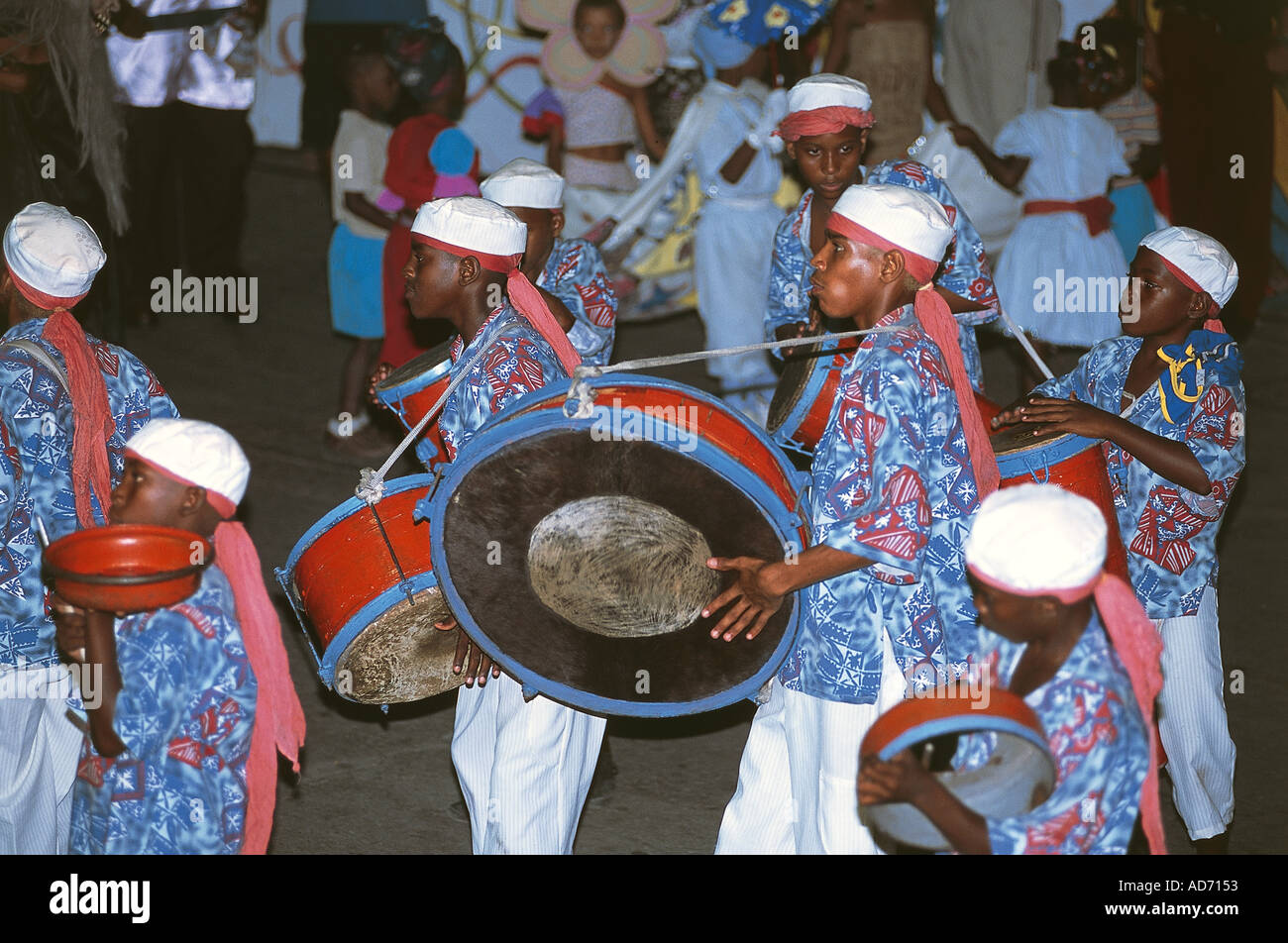 Cuba Santiago de Cuba groupe conga pendant le carnaval Banque D'Images