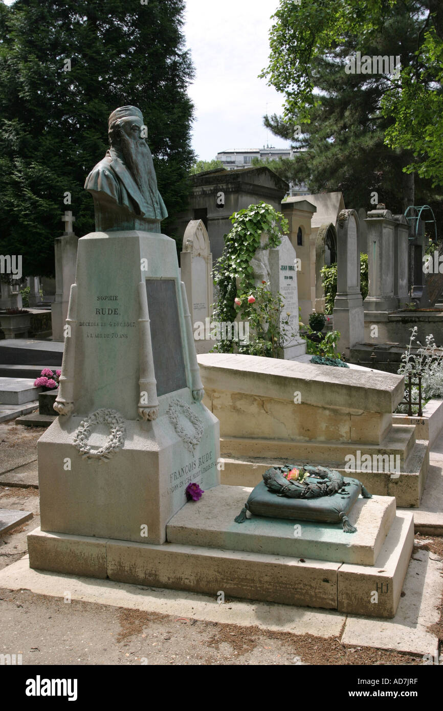 Tombe du sculpteur François rude au cimetière Montparnasse Paris France Banque D'Images