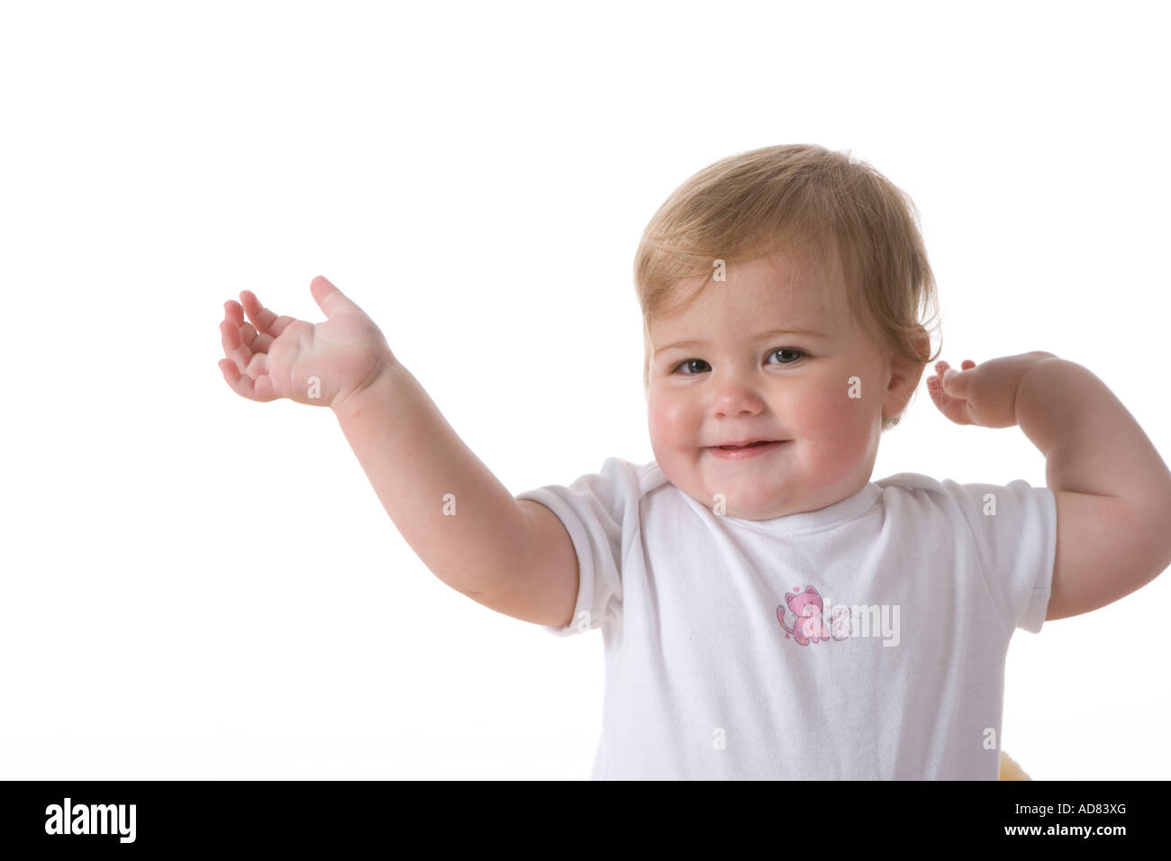 Baby Girl se déplace sur la musique Banque D'Images