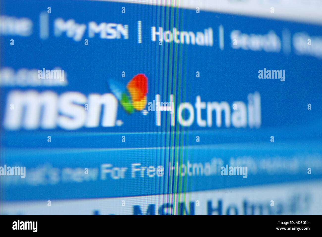 Logo MSN Hotmail sur un écran d'ordinateur Banque D'Images