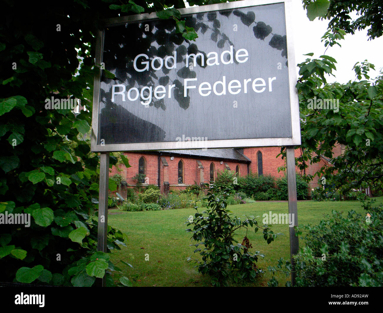 Dieu a fait de Roger Federer Banque D'Images