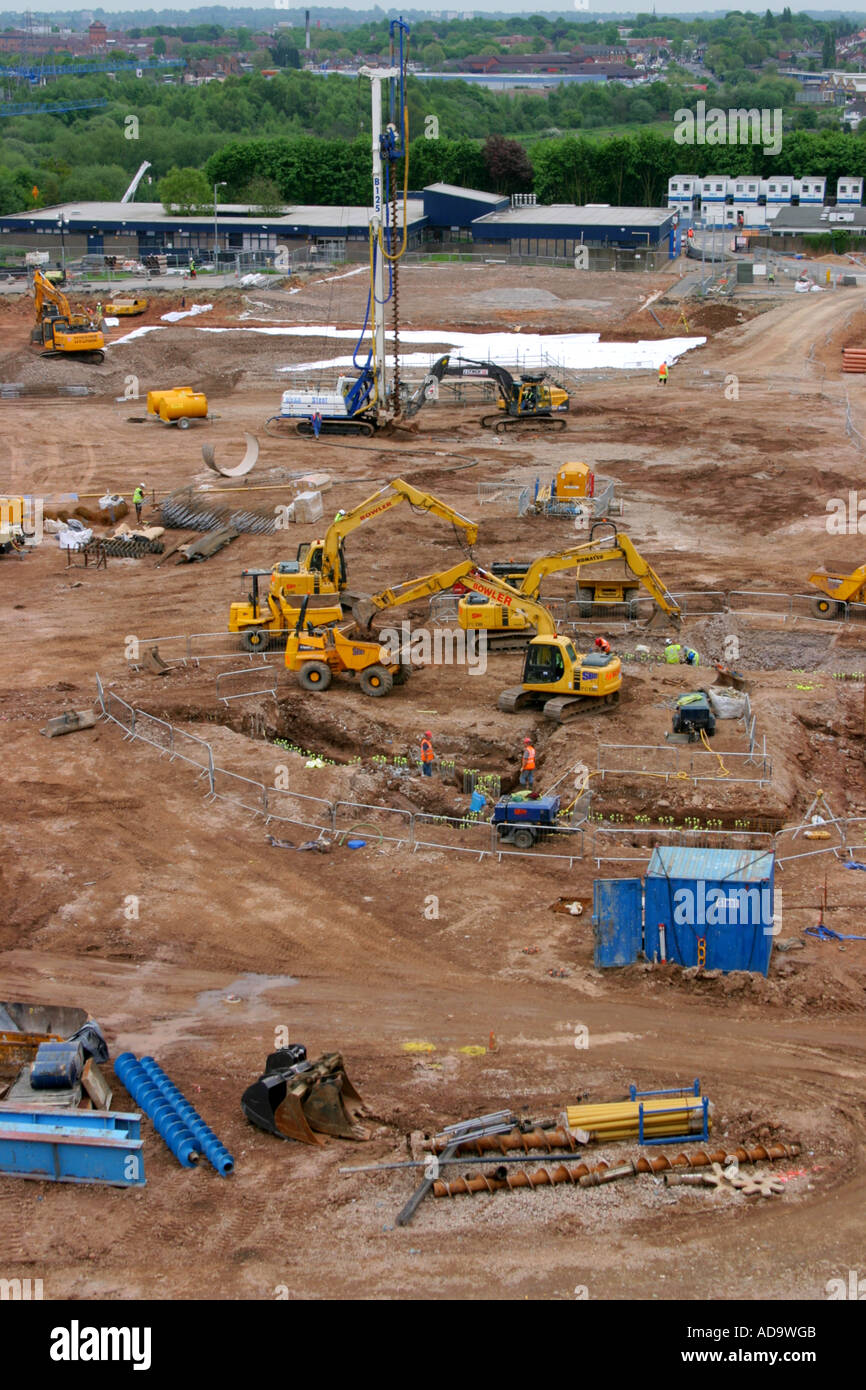 Site de construction pour le développement de l'hôpital à l'Hôpital Queen Elizabeth de Birmingham Selly Oak UK Banque D'Images