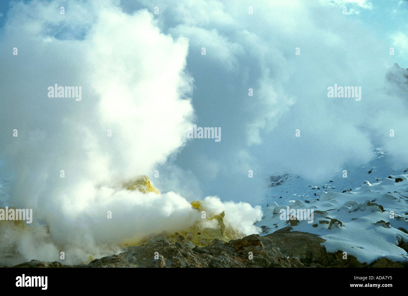 Hot sulphur spring, Japon, Hokkaido Banque D'Images