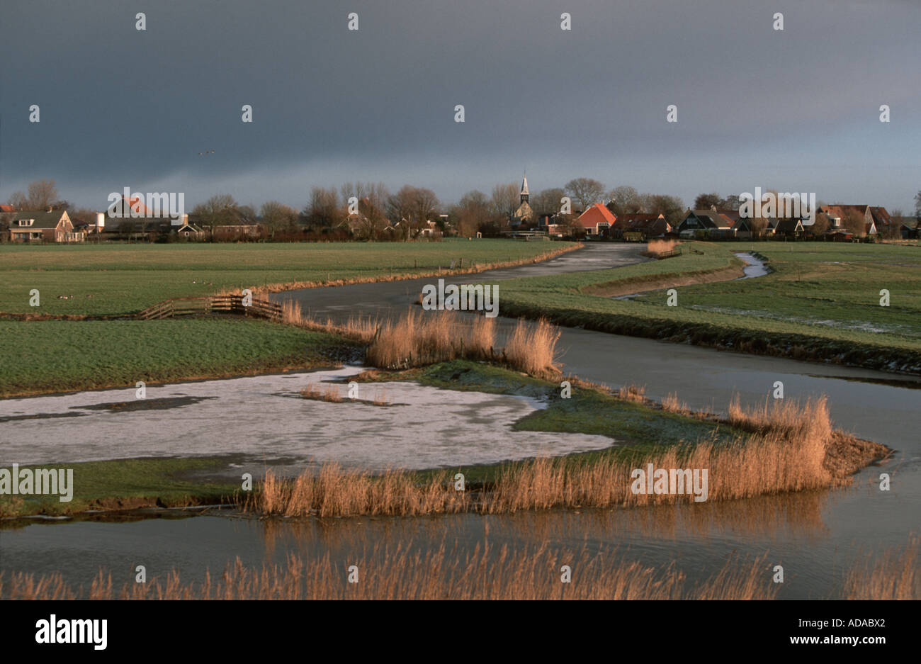Paysage dans Friesia Frise, Pays-Bas, Banque D'Images