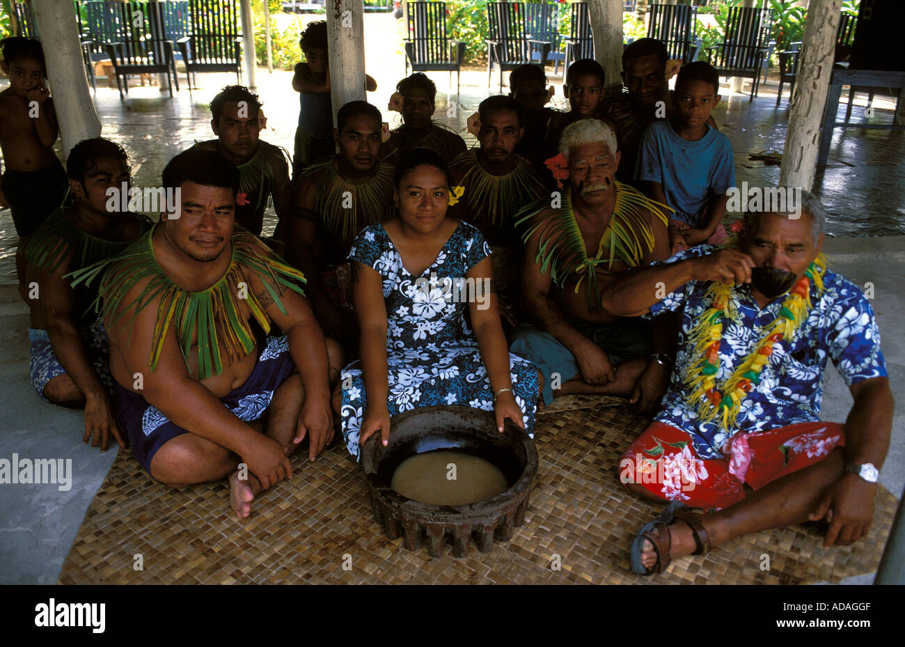 Samoa une cérémonie Kava officiel Banque D'Images