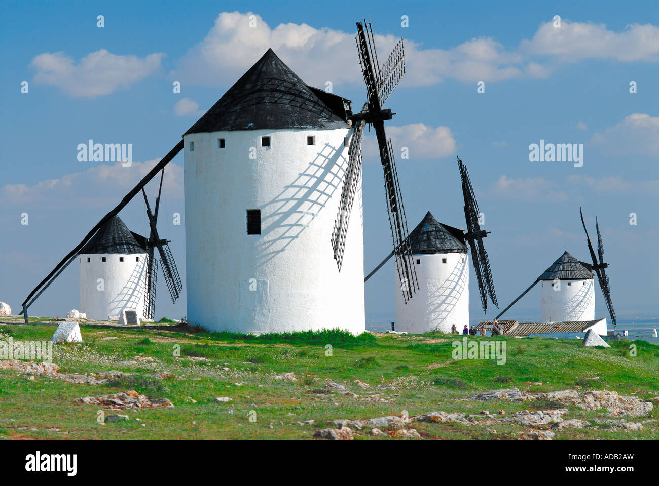 Les moulins à vent historiques de Campo de Criptana, Castille la Manche, Espagne Banque D'Images