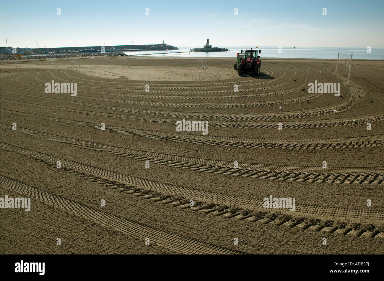 Plage damée Villajoyosa Costa Blanca Espagne Banque D'Images