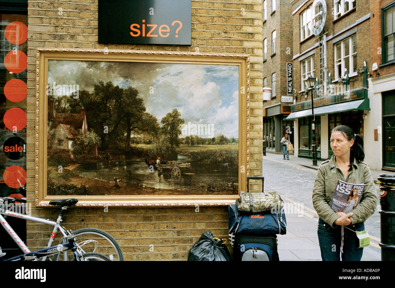 Gros problème vendeur à côté de l'Hay Wain par le gendarme. Partie de la Galerie Nationale Grand Tour à Londres Banque D'Images