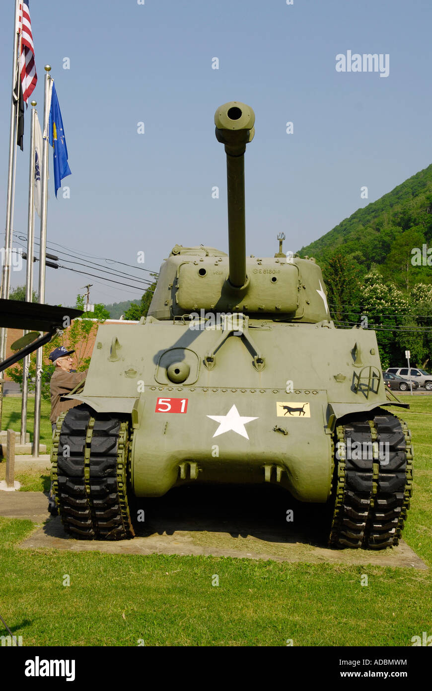 La Deuxième Guerre mondiale, Sherman Tank sur l'affichage Banque D'Images