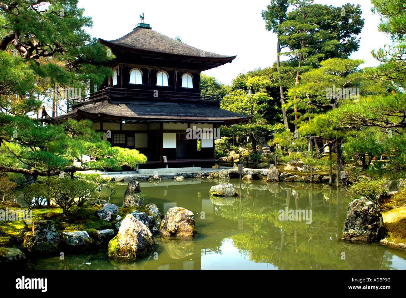 Temple Ginkakuji Temple Zen du pavillon d'argent Jisho-ji Banque D'Images