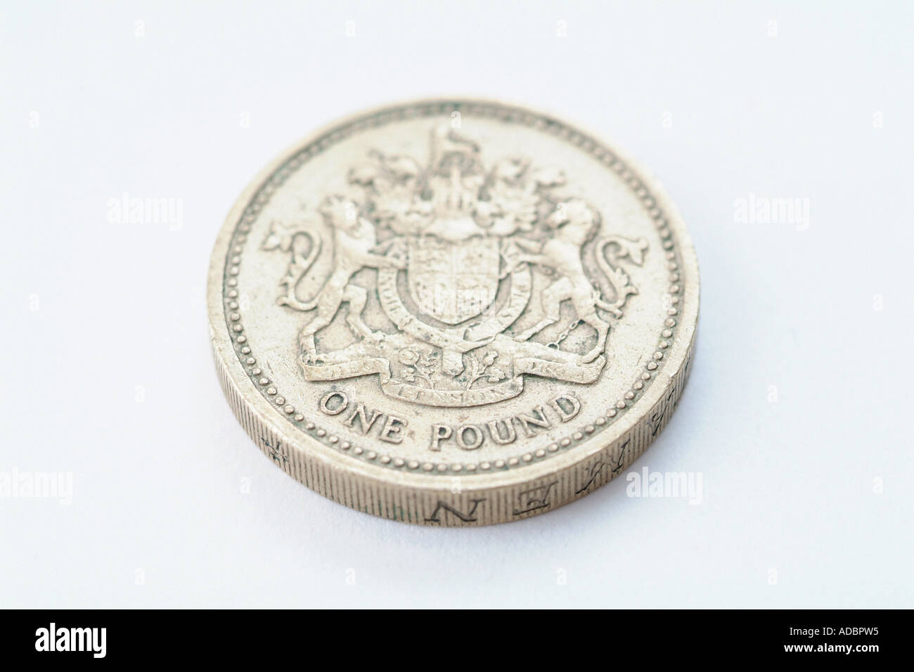 Royaume-uni British Pound coin sur fond blanc fond Banque D'Images
