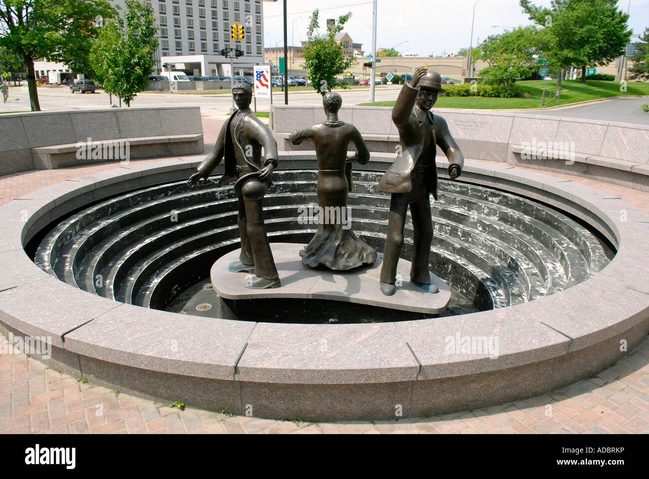 Statue en l'honneur de l'Union des Routiers à Grand Rapids Michigan MI Banque D'Images