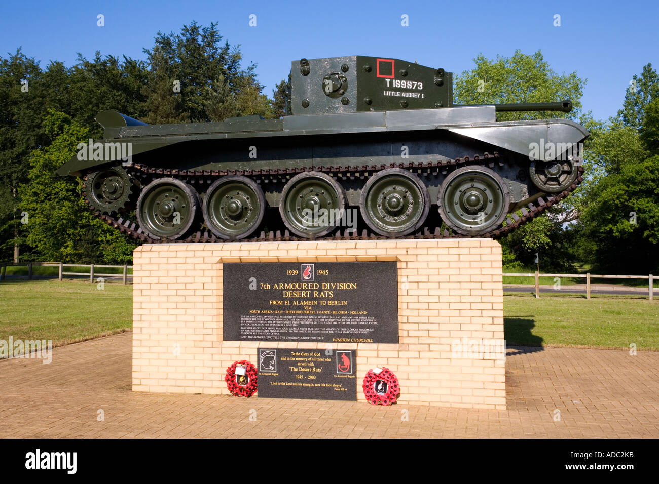 Desert Rat s memorial La Forêt de Thetford Est Anglia en Angleterre Banque D'Images