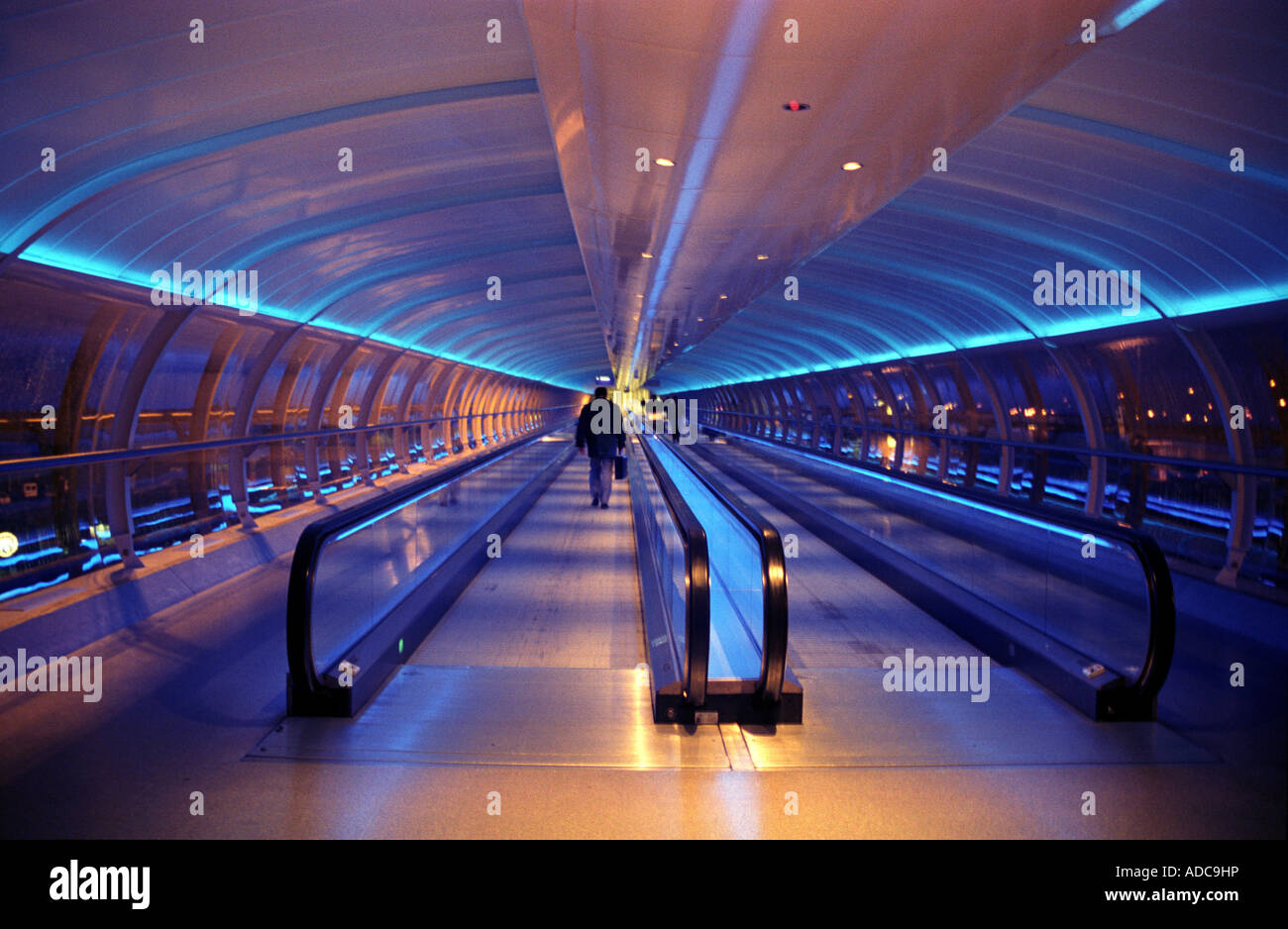 Un trajet à l'aéroport de manchester Banque D'Images