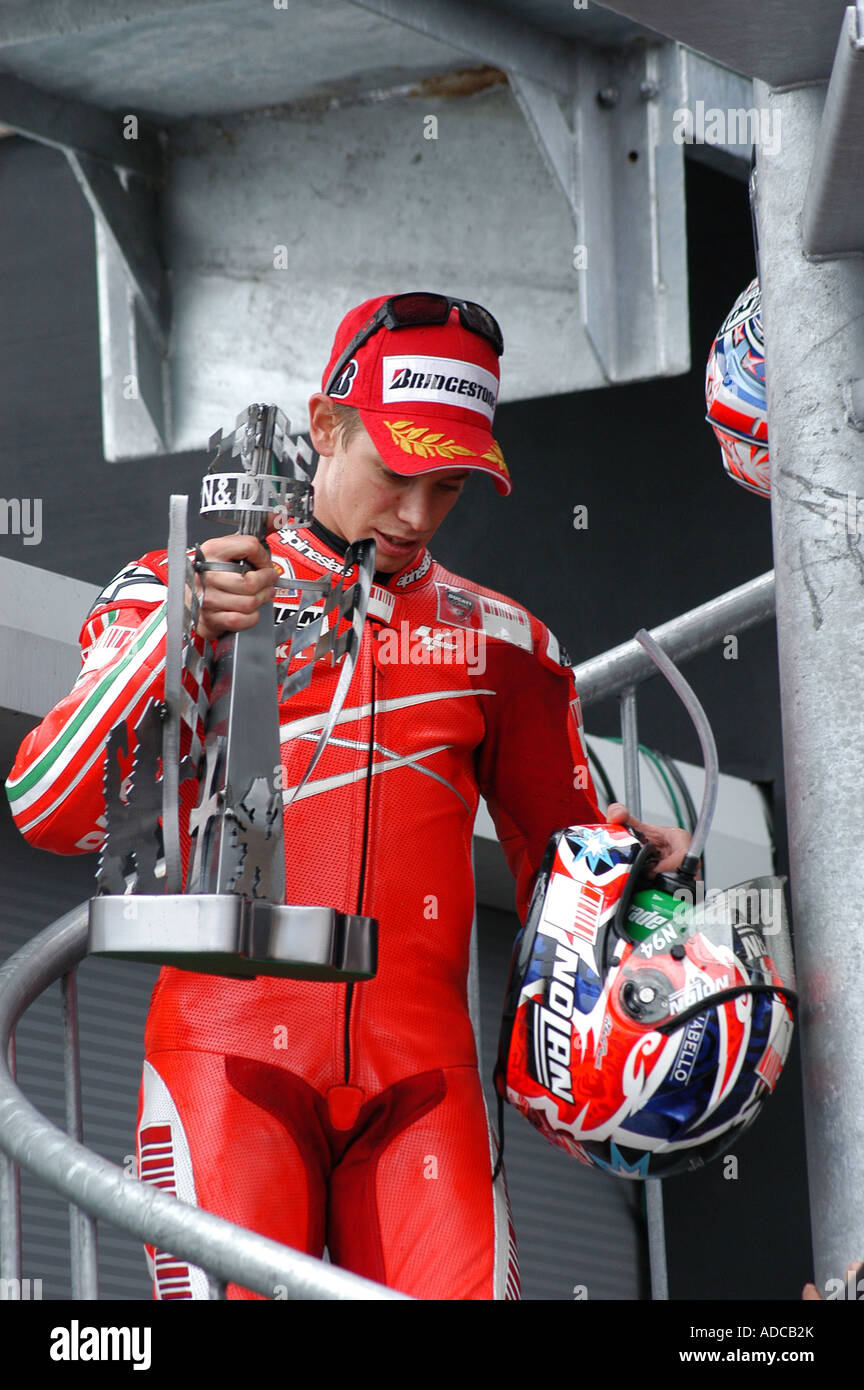 - Gagnante de la course Casey Stoner (AUS) au Nickel & Dime 2007 Grand Prix moto britannique, Donington Park Banque D'Images