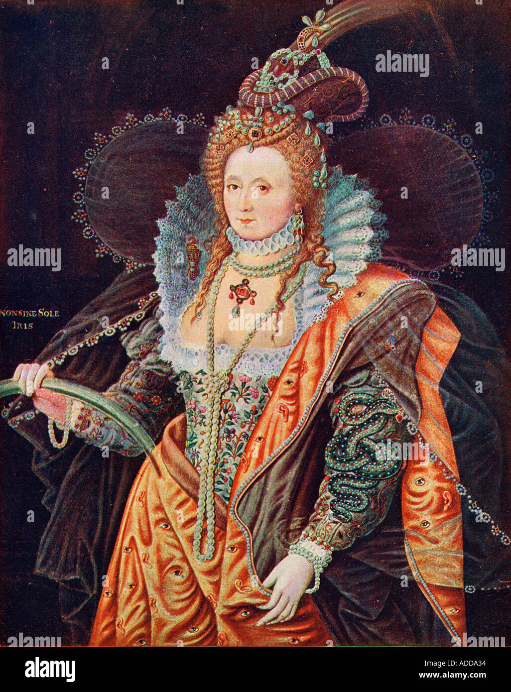 Elizabeth I,1533 -1603. Reine d'Angleterre. À partir de la peinture de Zucchero à Hatfield House Banque D'Images