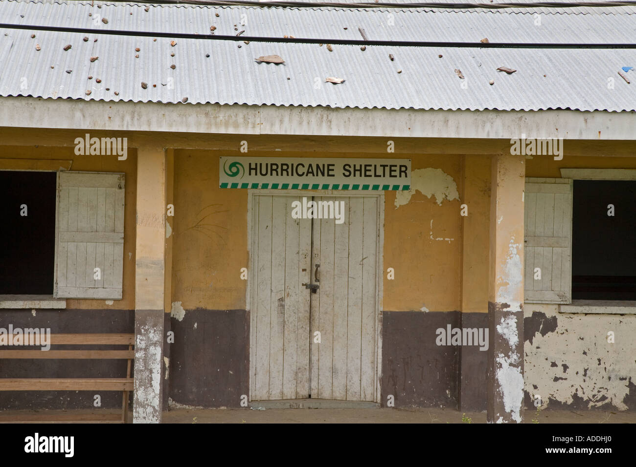L'abri de l'ouragan au Belize Banque D'Images