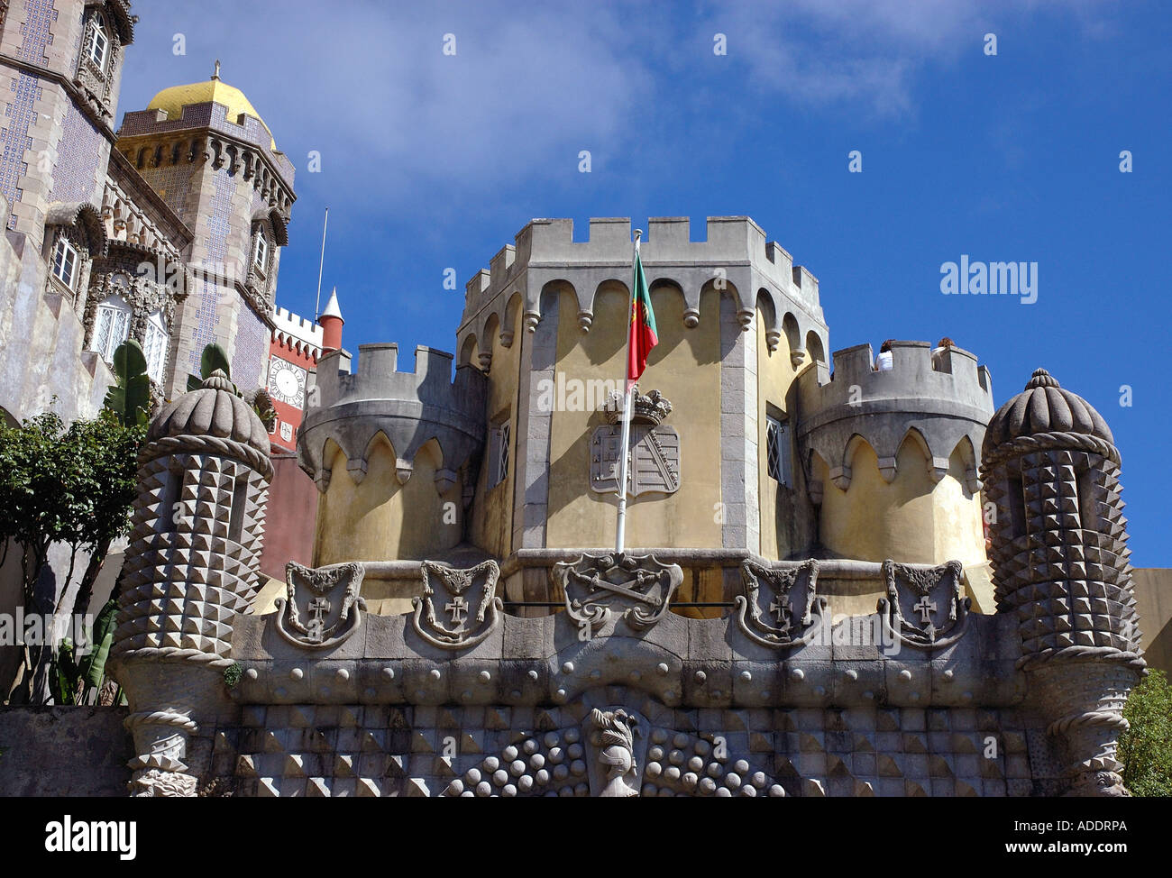 Vue de la fée colorée Palacio médiévale Palais Pena Sintra Costa de Lisbonne Lisboa Portugal Iberia Europe 1978 Banque D'Images