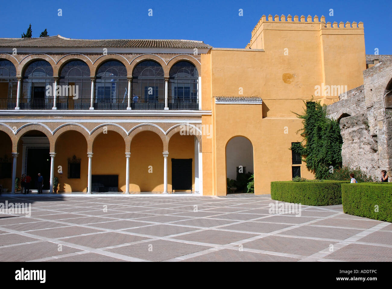 Vue de l'Alcazar Palace Palacio de Don Pedro Séville Séville Andalousie Andalucía España Espagne Iberia Europe Banque D'Images