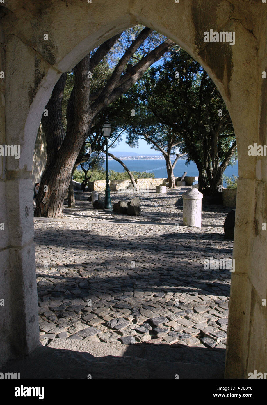 Avis de Castelo de São Jorge Château Saint-Georges de Lisbonne capitale Costa Lisboa Portugal Iberia Europe Banque D'Images