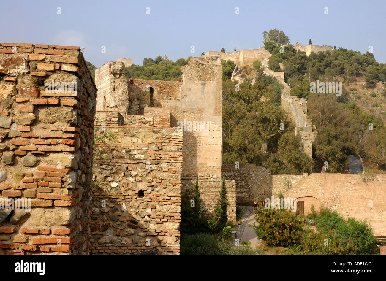 Vue sur le château de Gibralfaro Malaga Costa del Sol Andalousie Côte Soleil Andalucía España Espagne Iberia Europe Banque D'Images