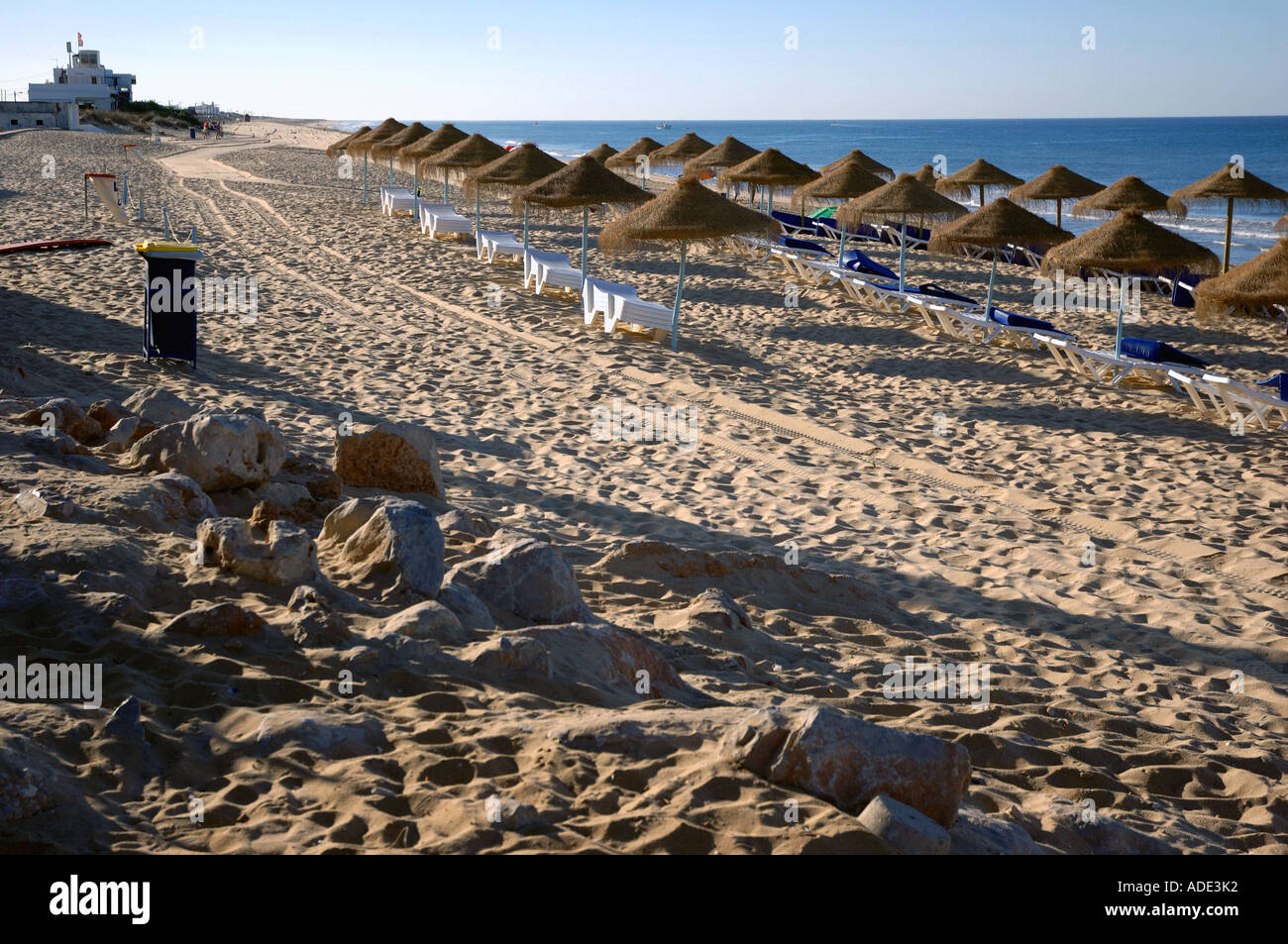 Vue panoramique sur le front de mer et la plage de Faro Algarve portugal Europe Iberia Banque D'Images