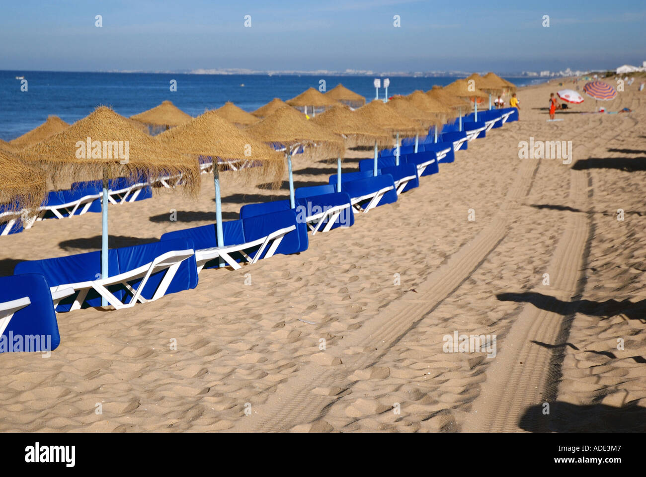 Vue panoramique sur le front de mer et la plage de Faro Algarve portugal Europe Iberia Banque D'Images