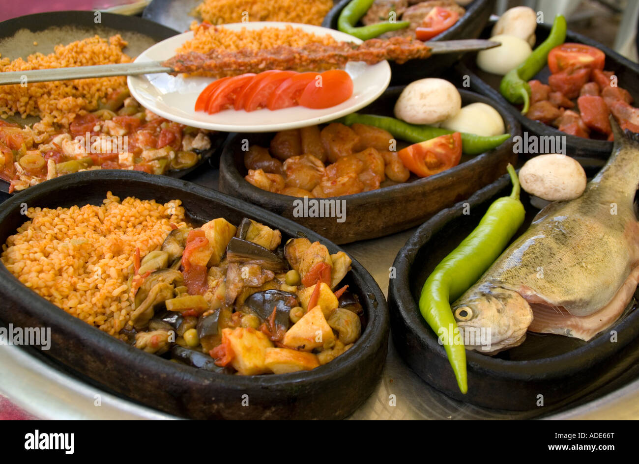 Ingrédients alimentaires traditionnels turcs Banque D'Images