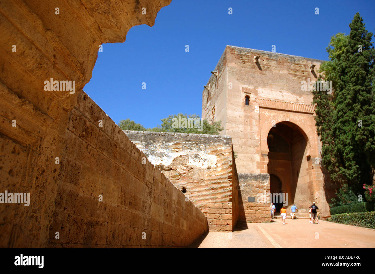 Vue de Grenade l'Alhambra et forteresse Alcazaba andalousie Andalucía España Espagne Iberia Europe Banque D'Images