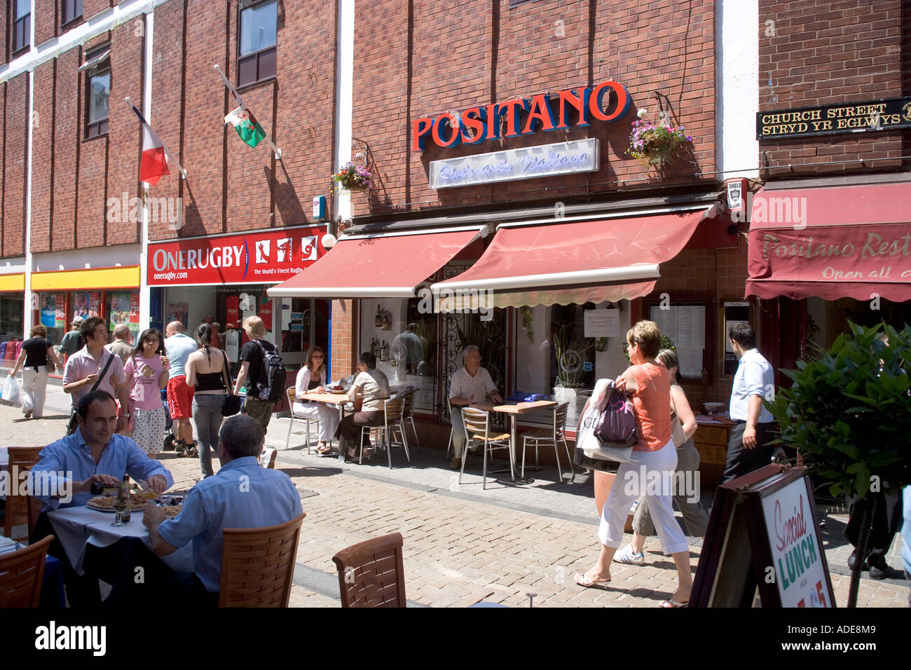 Positano Restaurant St John Street Cardiff au Pays de Galles Banque D'Images