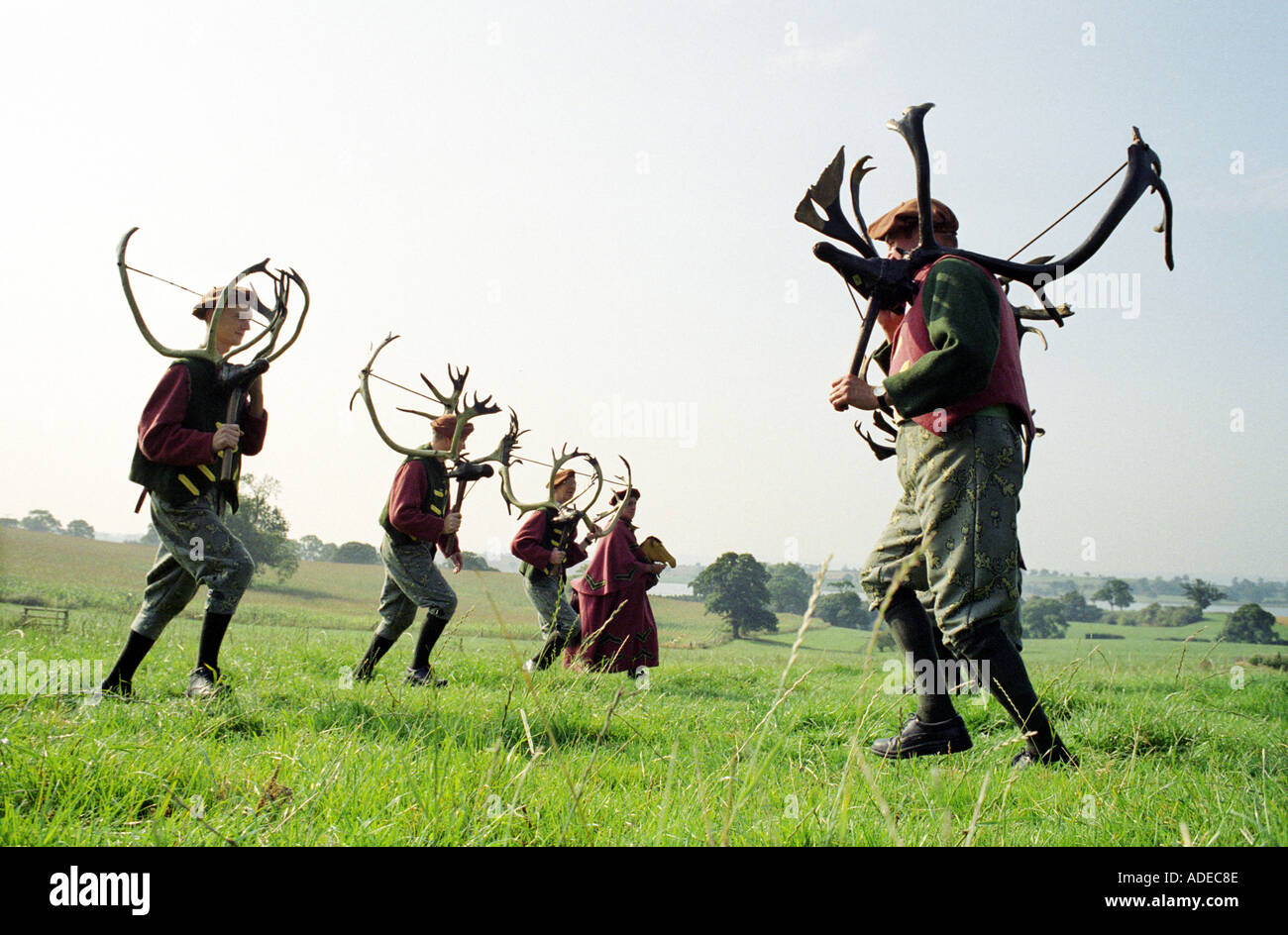 La Horn Dance in Abbots Bromley Staffordshire UK a lieu tous les septembre. Banque D'Images