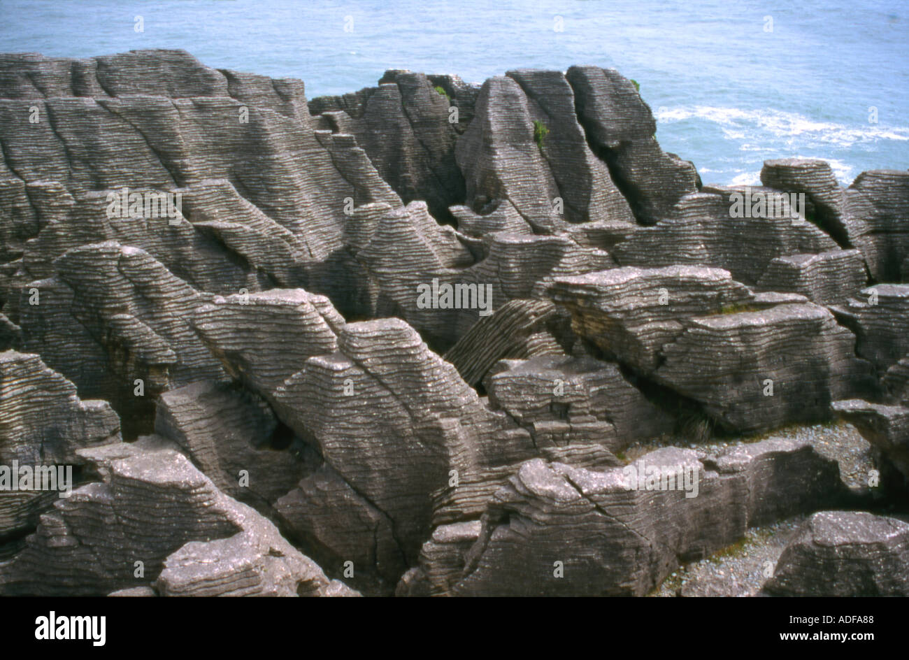Crêpe Punakaiki Rocks Paparoa National Park ile sud Nouvelle Zelande Banque D'Images