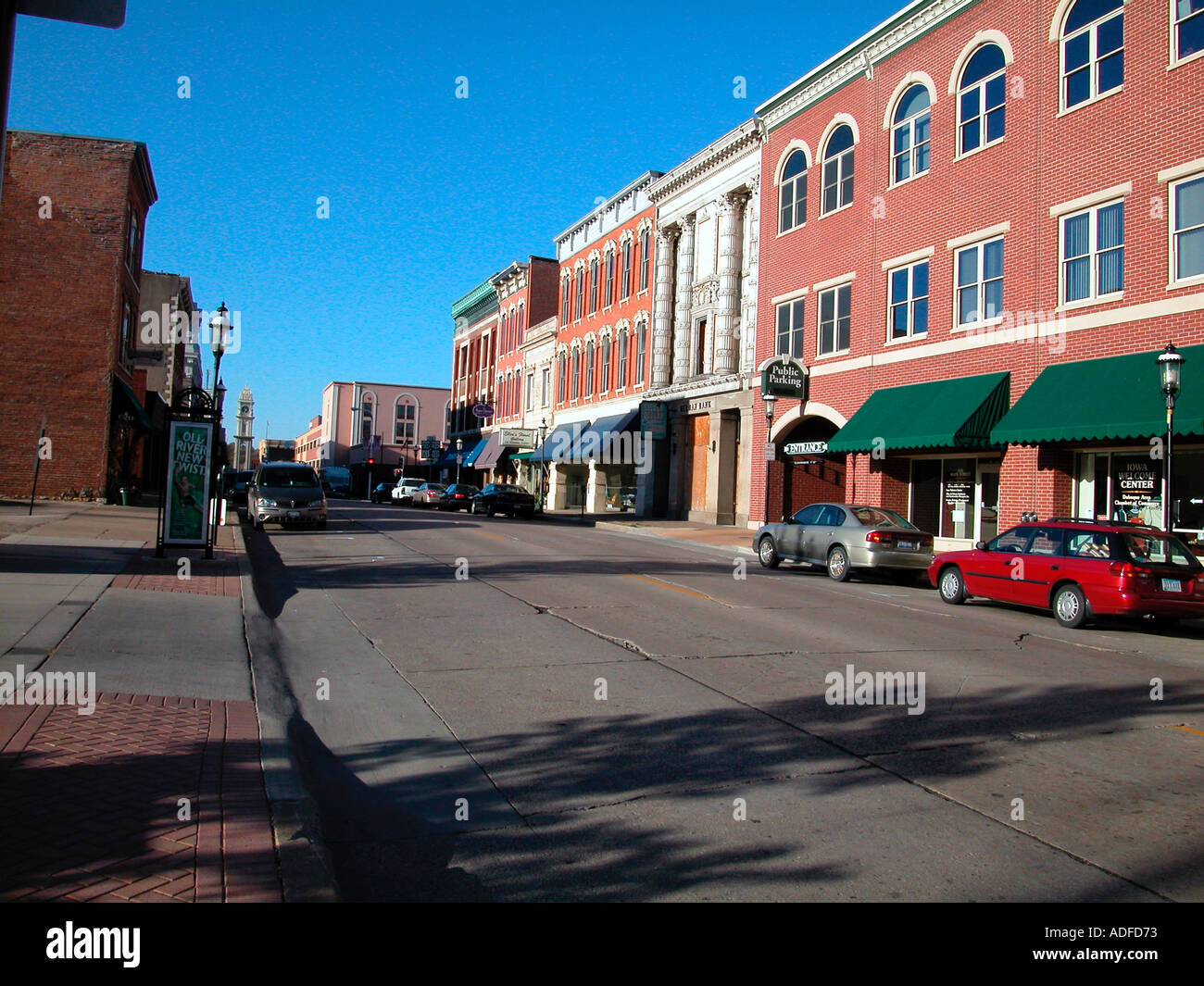 Rue principale Dubuque Iowa USA Banque D'Images