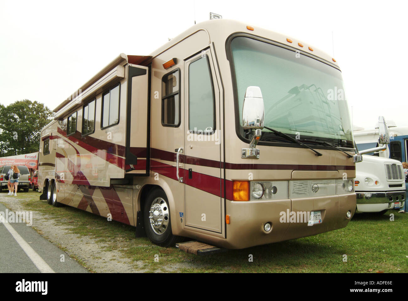 Camping Camping-car caravane américaine us usa winnebago retraite glisser tour tournée rock band film star film Banque D'Images