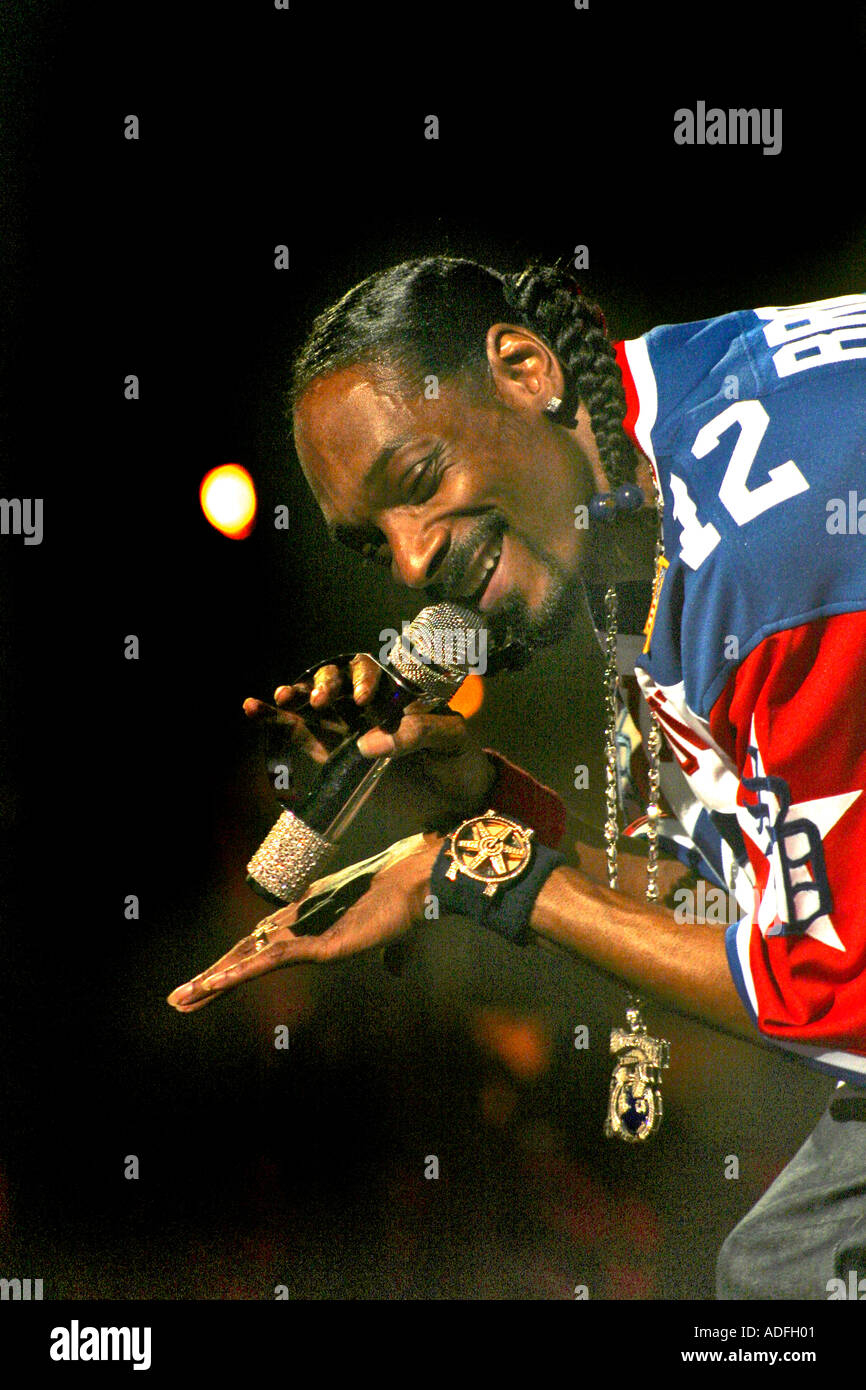 Le rappeur Snoop Dog en concert Banque D'Images