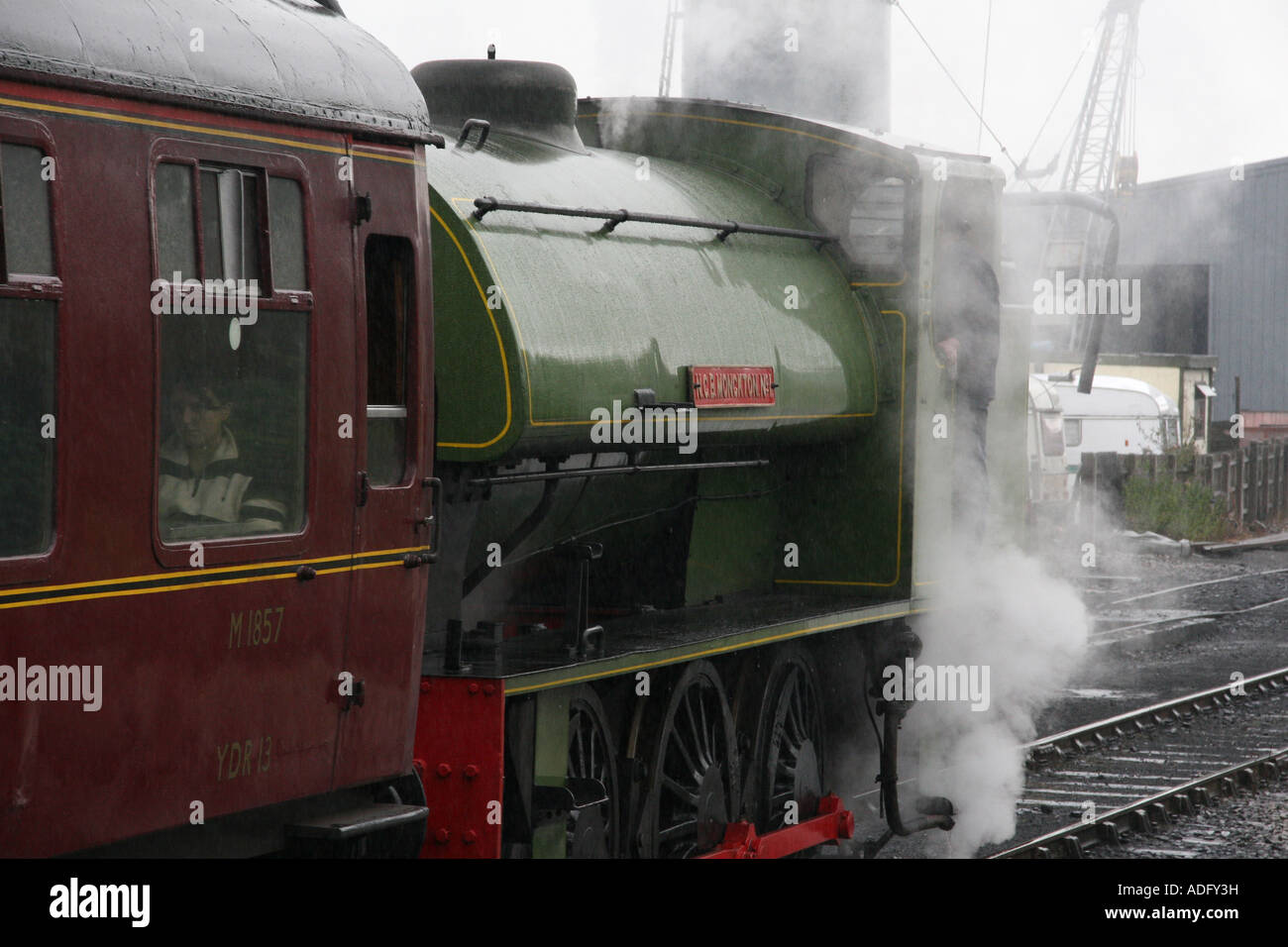 Train à Vapeur de fer vapeur Yorkshire Embsay Banque D'Images