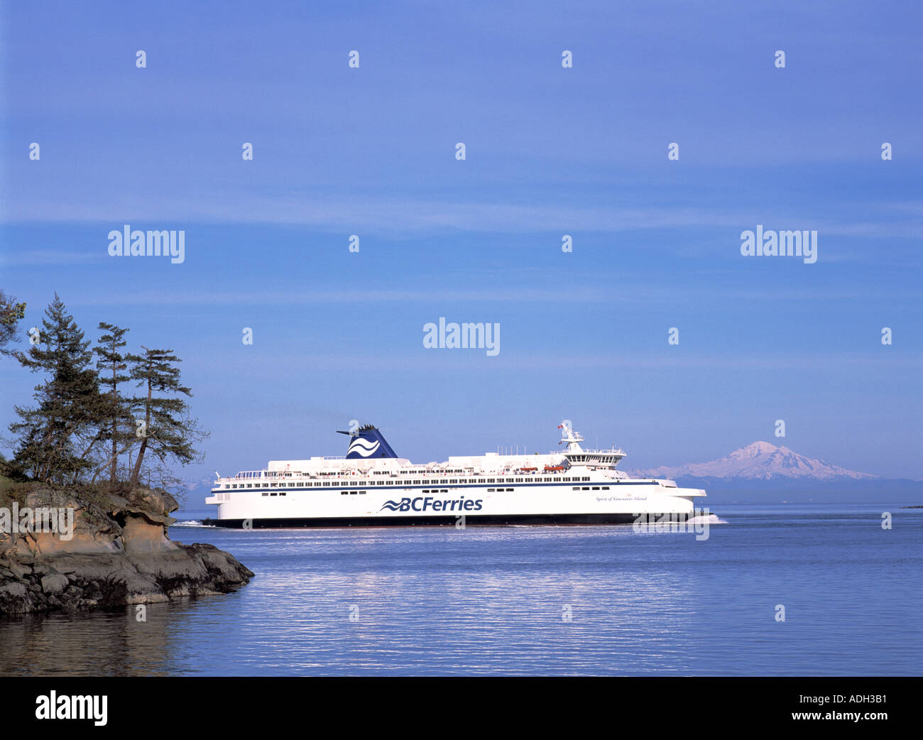 BC Ferry Super Active Pass entrant en route à Swartz Bay, île de Vancouver, de Langley, BC, British Columbia, Canada Banque D'Images