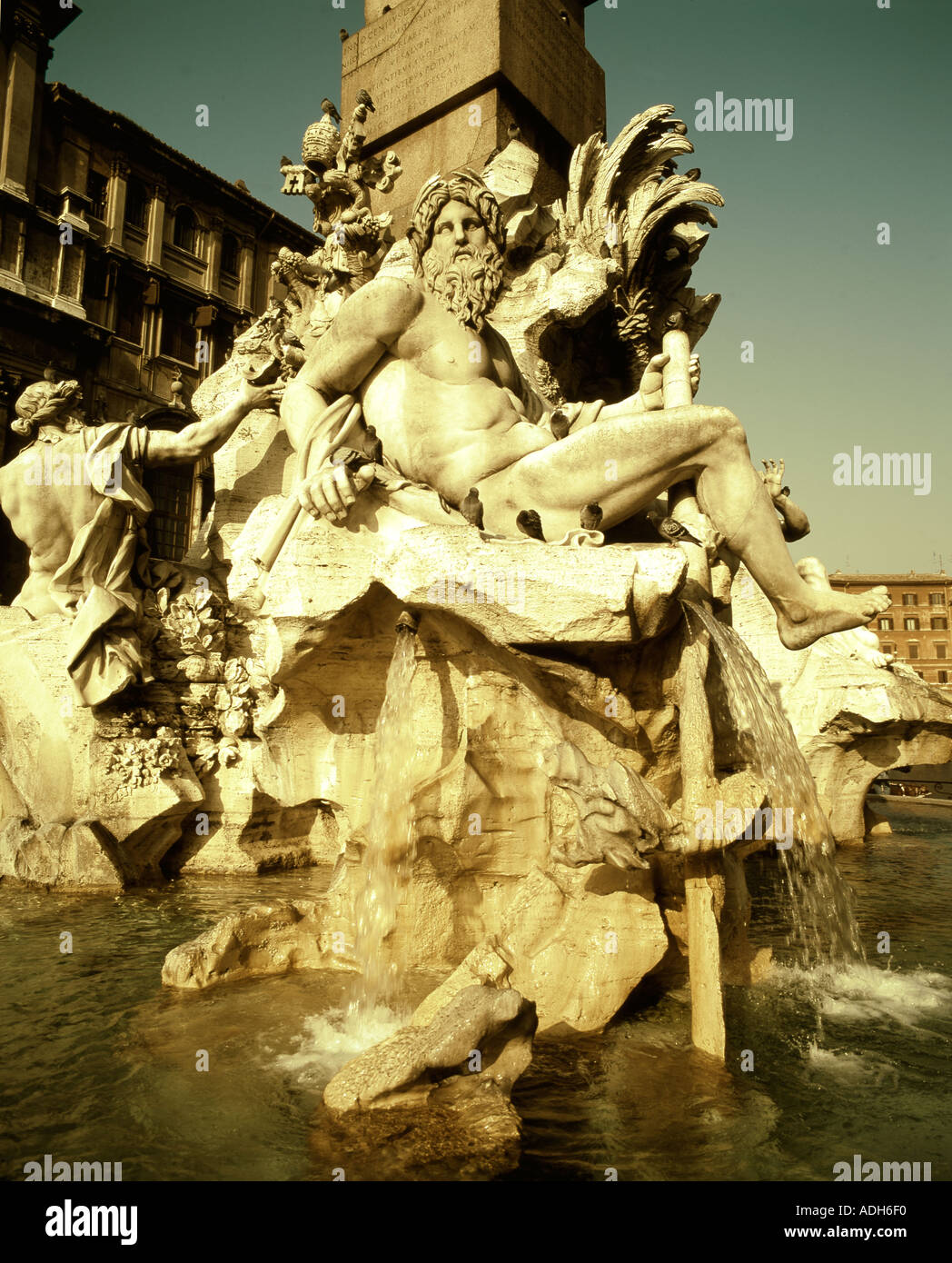 Rome Piazza Navona fontaine rivière Quatre Banque D'Images