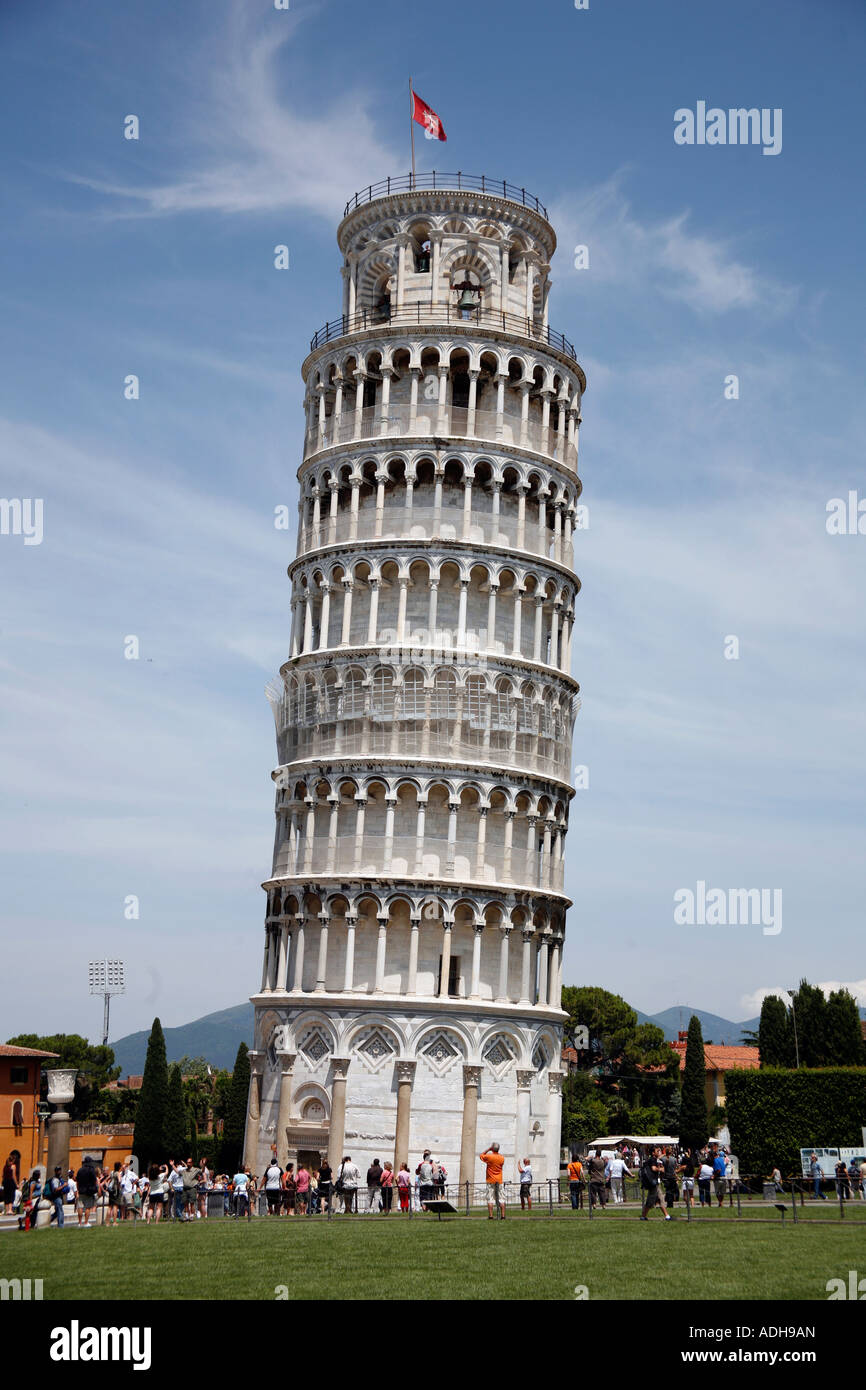La Tour Penchée de Pise dans la Piazza del Duomo, la Place des Miracles Pise Italie Banque D'Images