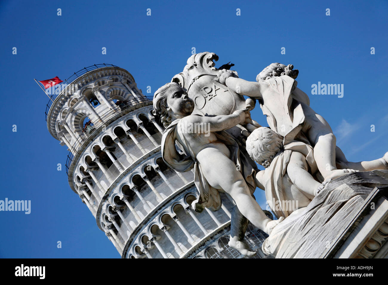 La Tour Penchée de Pise dans la Piazza del Duomo, la Place des Miracles Pise Italie Banque D'Images
