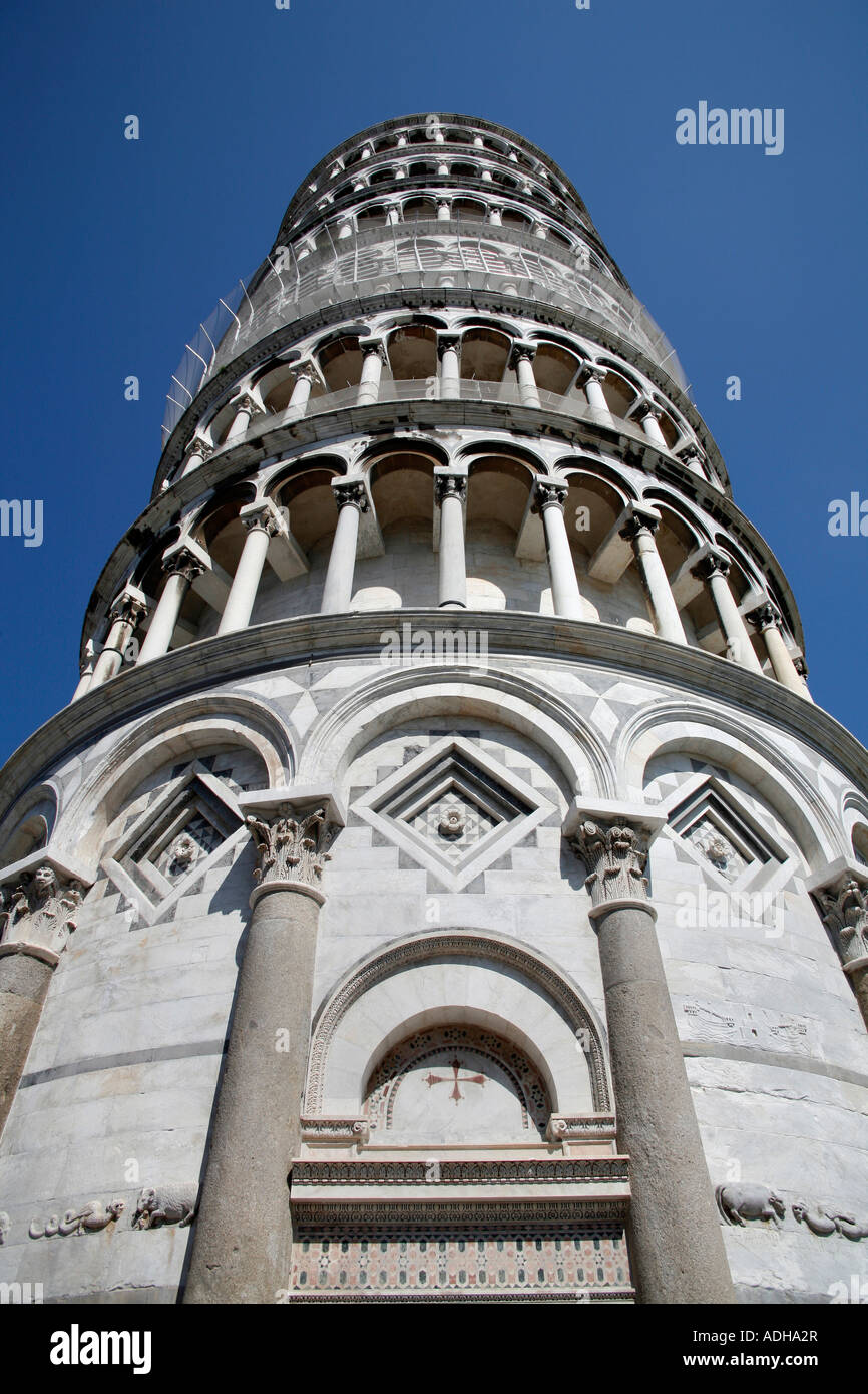 La Tour Penchée de Pise dans la Piazza del Duomo, la Place des Miracles Pise Italie Banque D'Images