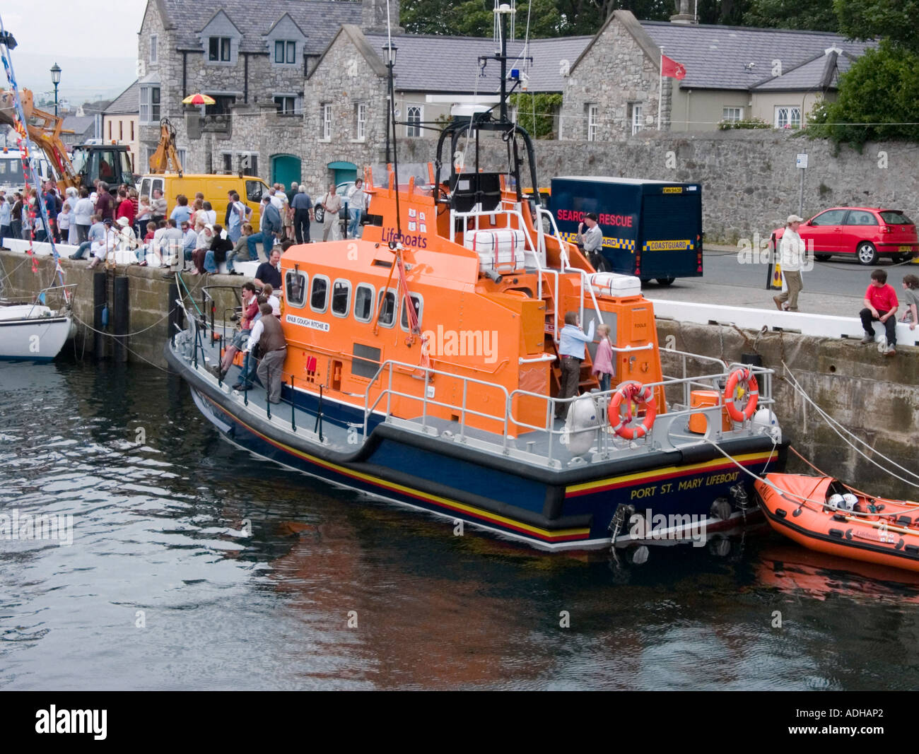 Port St Mary lifeboat dans port, Castletown, Ile de Man Banque D'Images