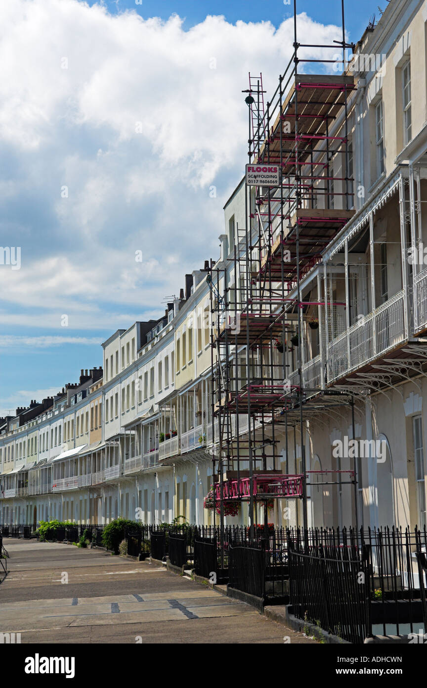Sur un grand échafaudage élevé plus chambre de Royal York Angleterre Bristol Clifton Crescent Banque D'Images